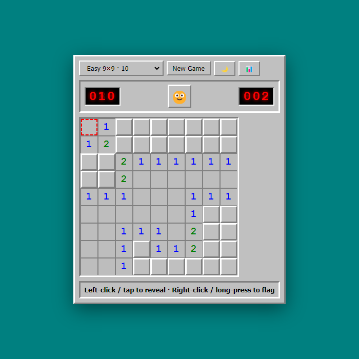 Minesweeper gameplay screenshot