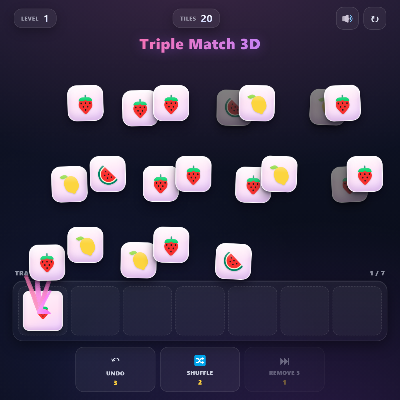 Triple Match 3D gameplay screenshot